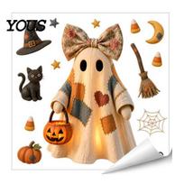 Easy Peel And Stick Sticker Halloween Ghost Swing Static Window Decals, Waterproof and Self Adhesive Wall Decor Stickers, Removable Glass for A
