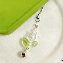 Sweet Colorful Tulips Flower Phone Charm Straps Car Key Hangings Pendants Fashion Bag Decoration Headset Cover Lanyard Accessory balta