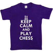 1Tee Kids Girls Keep Calm And Play Chess T-Shirt S