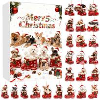 Christmas Dog Advent Calendar Dog Themed Christmas Ornaments Holiday Countdown Calendar Dogs Wearing Red Shoes Perfect For Pet Lovers, Pet Owners One Size