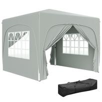 3 x 3m Pop-Up Gazebo Shelter, with Accessories - Light Grey 300 x 300 x 273 cm šviesiai pilka spalva