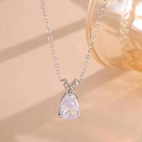 ZAKOL Luxury Water Drop Cubic Zirconia Crystal Women's Necklace Elegant Female Accessories Gift Wedding Party Jewelry