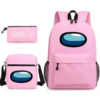 The Game Is Among Us Space Werewolf Student School Bag Backpack Small Shoulder Bag Pencil Case one size fits all rožinė