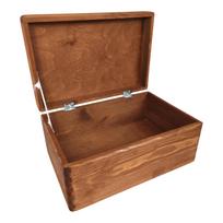 Elegant Brown Wooden Box with Lock 30x20 cm - Treasure Chest