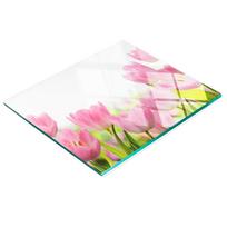 Decorative Glass Kitchen Cutting Board Pink Tulips 60X52 Cm