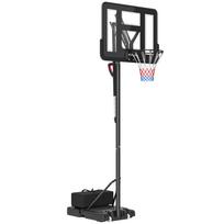 Basketball Stand, Height-Adjustable Hoop Height 235-305 cm, Fillable Base with Wheels, Black 110 x 75 x 370 cm juoda