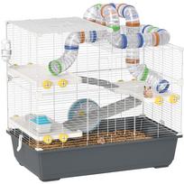 Dwarf Hamster Cage, 4 Levels, Tunnel System, Hut, Accessories, Top Opening, 78 x 45 x 73 cm, Grey 78 x 45 x 73 cm pilka
