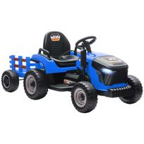 Electric Kids' Tractor, Ride-On Tractor with Remote Control, Soft Start, for Children Aged 3-8 Years, Blue 139 x 58 x 55 cm mėlyna