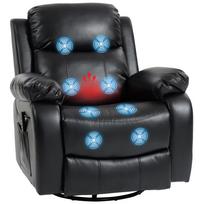 Massage Chair with 8 Vibration Heads, Recliner, Adjustable Backrest + Footrest, Black 98 x 92 x 100 cm juoda