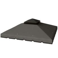Replacement Roof for Gazebo 3x3m Water-Repellent Gazebo Roof with Double Roof Drainage Holes Light Grey 300 x 300 x 1 cm