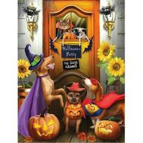 5D DIY Diamond Painting Halloween dog Cross Stitch Kit Mosaic Diamond Embroidery Rose Full Round/Square Drill Home Decoration Round 20x30cm