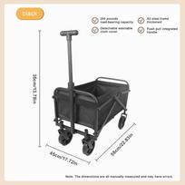Collapsable Wagon Outdoor Large Capacity Camping Trolley 4 Wheel Carts Long Handle Picnic Handcart Multifunctional Pull Carts