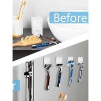 2pcs Razor Holder Stainless Steel Men Shaving Shaver Razor Stand Shelf Shaving Razor Storage Rack Bathroom Hook Organizer 2pcs