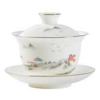 Dehua Gold-Painted White Porcelain Gaiwan