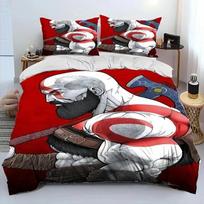 God of War Game Bedding Set Gamers Kratos Duvet Cover Set Boys Girls Twin Queen King Size Duvet Cover Pillowcase Bed Boys Adult Duvet Cover Set&EU Single(135x200cm)