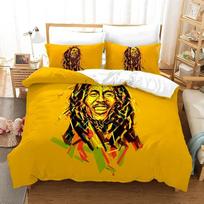3D Print Bob Marley Singer Bedding Set Duvet Cover Custom Bed Quilt Cover For Kids Boy Adults Bedclothes EU Single(135*200cm)3pcs