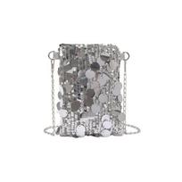 Sequined Crossbody Phone Bag Sparkly Mini Sling Bag with Chain Shoulder Strap Crossbody Purse Small Phone Pouch for Women Girls Party Date Daily Use sidabras