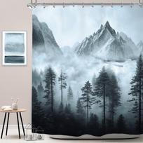 Funny Shower Curtain Mountain Rustic Monkey Sunrise Cool Wild Animal Silhouette Shadow Nature Mens Shower Curtain Bathroom Dec 90x180cm