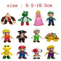 LATEST 10pcs/set Super Mario Bros PVC Action Figure Playthings Dolls Model Collection Luigi Yoshi Donkey Kong Mushroom designed for children birth