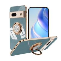 Luxury Plating Ring Holder Case for Google Pixel 9 10 Pro XL 8A 7A 7 8 9 Pro For Magnetic Stand Bracket Silicone Armor Cover For Google 10 Pro