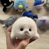 Cute Plush Baby Seal Pendant Keychain Realistic Ocean Animal Doll Ornament Creative Gift Decoration no specifications