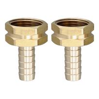 Brass Hose Fittings Set 2 Pieces 3/8 Barb and 3/4 GHT Female Connector 1/2 inch