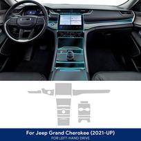 TPU Protective Film for Jeep Grand Cherokee WL 2021-2024 Interior Anti-Scratch Self-Healing Clear Sticker TypeA Set / Transparent / LHD juoda