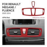 Suede Center Console Air Vent Trim Sticker for Renault Megane RS 2009-2015 LHD RHD Red LHD RHD raudona