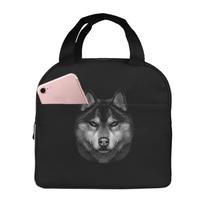 Siberian Husky Pattern Print Lunch Box Waterproof Thermal Cooler Food Insulated Lunch Bag Kids For Kids Portable Picnic Tote Bag One Size