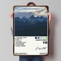 Kanye West - Ye Album Cover Tinplate Posters Customizable Wall Art Retro Vintage Metal Signs for Home Room Wand Deko Desk Decor 20X30CM