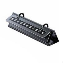 Temporary Parking Phone Number Plate Premium Leather Finish Black Rv-1s Double Number