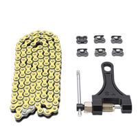 420 Motorcycle Chain 120 Links Steel 6 Master Links Roller Chain Replacement for CRF150 Grom 50ml 70ml 90ml 110ml 125ml geltona