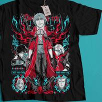 Devil May Cry T-Shirt, Dante Anime Gaming Tee, Devil Hunter Shirt, Gothic Action Streetwear, Gamer Otaku Gift S