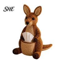 Relaxing DIY Hobby Beaded Animal Tissue Box Kit, Tiny 3D Animals Craft Set, Bead Kit Kangaroo Elephant Pelican for Adults Beginners Home Office Decor A