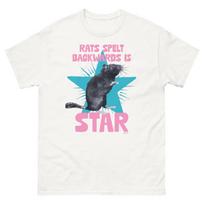 Rats spelt backwards is STAR unisex cotton t-shirt (white) M
