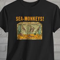 Vintage Comic Shirt Sea Monkeys T-Shirt Retro Graphic Tee Black Tee Kitsch Style Pop Culture Gift For Collector Childhood Memory Fan 2XL