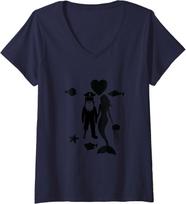 Womens Pirate Loves Mermaid Heart Funny Pirates Lover Gift V-Neck T-Shirt Unisex T-Shirt L
