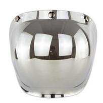 Motorcycle Retro Bubble Shield Visor PC Lens 3 Snap Helmet Windshield with Frame Set Sliver PC lens