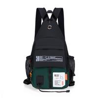 Adjustable Strap Men Chest Bag Oxford Men Crossbody Bag Rucksack Sling Backpack  Sports žalia