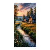 Rural Landscape House Large Size Diamond Painting New Collection Scenery Diy Full Drill Rhinestone Embroidery Mosaic Cross Stitch Kits Square drill 30x60cm