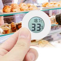 Mini Circular Embedded Digital LCD Thermometer Hygrometer Humidity Temperature Meter IndoorWhite Color: Yellow, Red, White, Blue, Green, Black (Opt