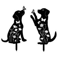 1 Pairs Animal-Shaped Garden Stakes Metal Decorative Garden Stakes Courtyard Art Floor Inserts Ornament for Planters/Patios/Lawn