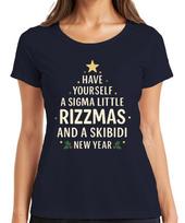 Have Yourself A Sigma Rizzmas Skibidi Funny Christmas New Year Ladies TShirt S