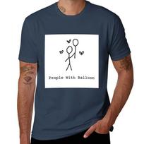 People with Balloon TShirt Basic Lightweight Short Sleeve Tee S