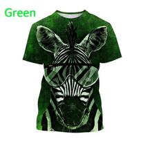 Zebra Gyvūnas 3D Spausdinimas Kvėpuojantis Trumpomis Rankovėmis Marškinėliai Vyriški Laukų Arklys Hip-Hop Stiliaus Gatvės Apranga Viršus Dryžuoti Zebriniai Marškinėliai XXS