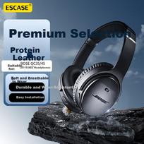 ESCASE Replacement Ear Pads for Bose QC45 QC25 QC35 Noise Cancelling Headphones, Protein Leather, Black, 1 Pair with Storage Case