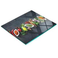 Glass Decorative Serving Board for Snacks Spices Herbs 60X52 Cm