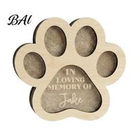 Cat Paw Design Memorial Box Pet Hair Keepsake Box, Cute Shape Wooden Small for Fur Dogs And Cats, Loss Sympathy Gift Remembrance Dog 1