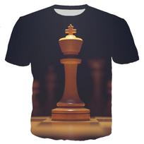 New Design Chess Graphics T-shirt Summer Leisure Fashion Men T-Shirts 3D Print Hip Hop Tees Round Neck Short Sleeve Street Tops XXS