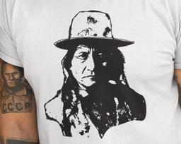 Native American t-shirt, Warrior CHIEF Sitting Bull Shirt, Indian Art T-Shirt, Spiritual Live Free Tee, Gift for Him, Her, Indigenous Design XL
